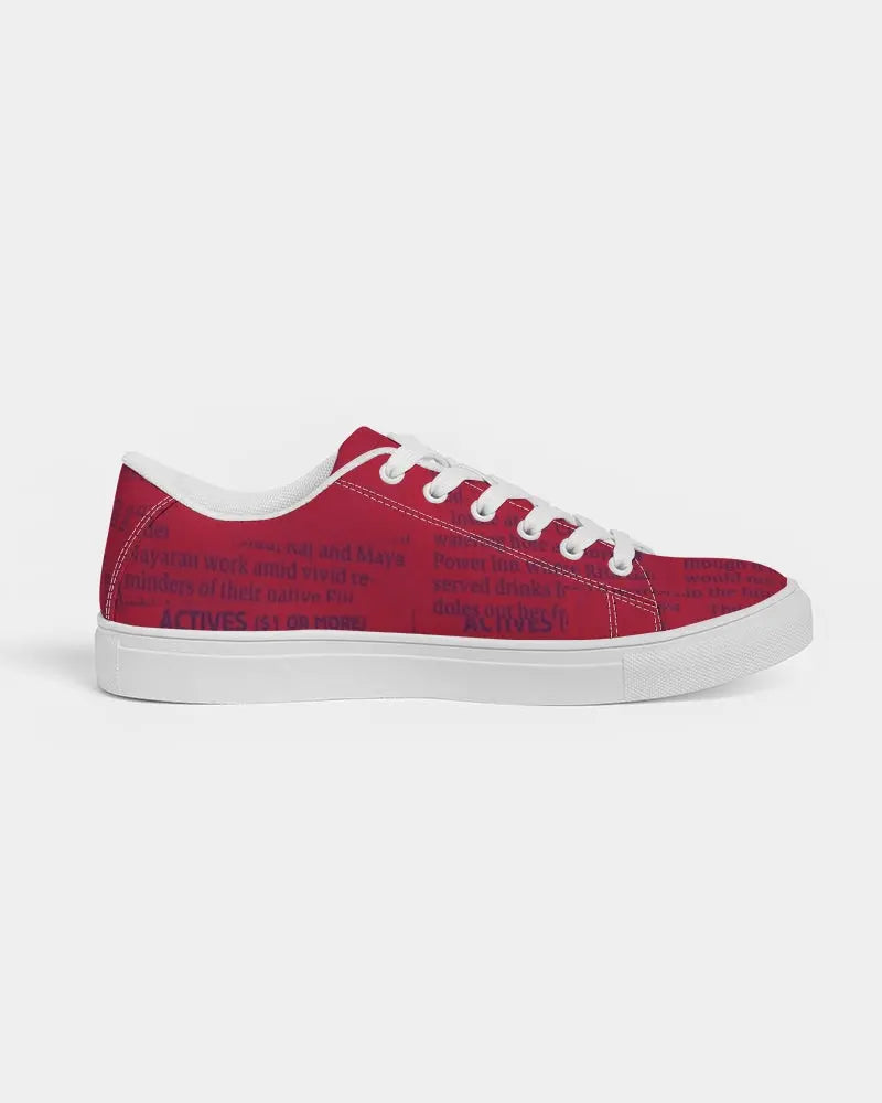 Vintage Red Women's Faux-Leather Sneaker - IAKAM