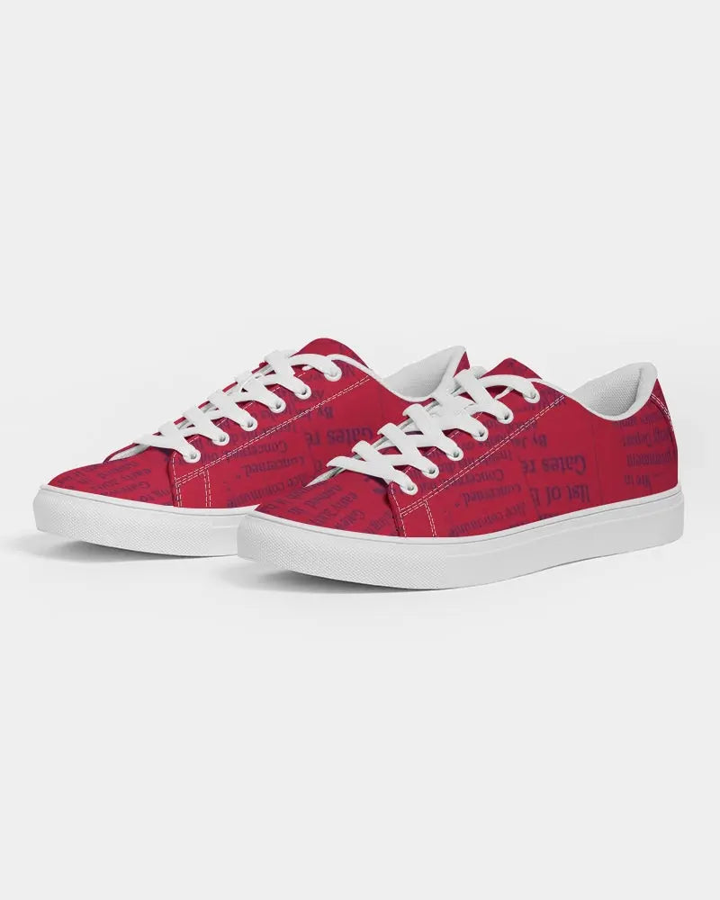 Vintage Red Women's Faux-Leather Sneaker - IAKAM