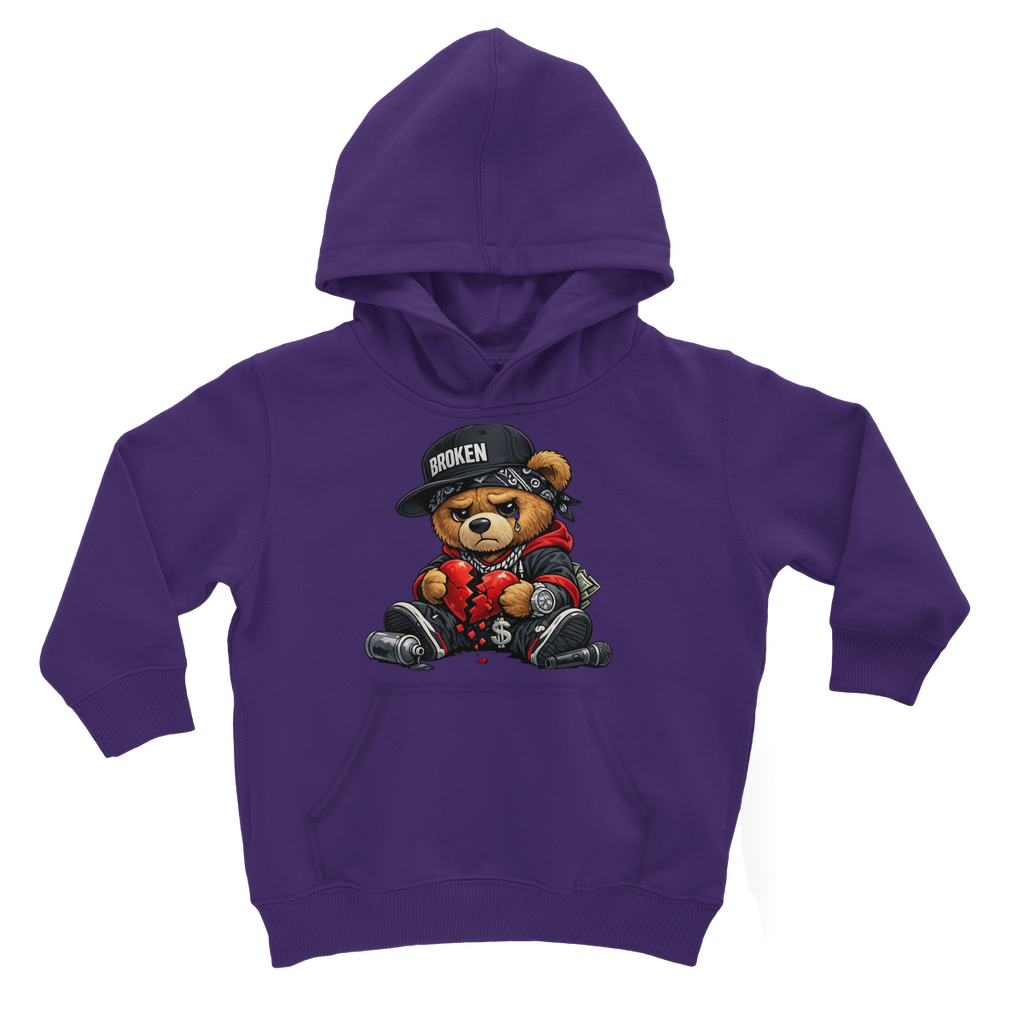 Broken Hearted Bear Classic Kids Hoodie
