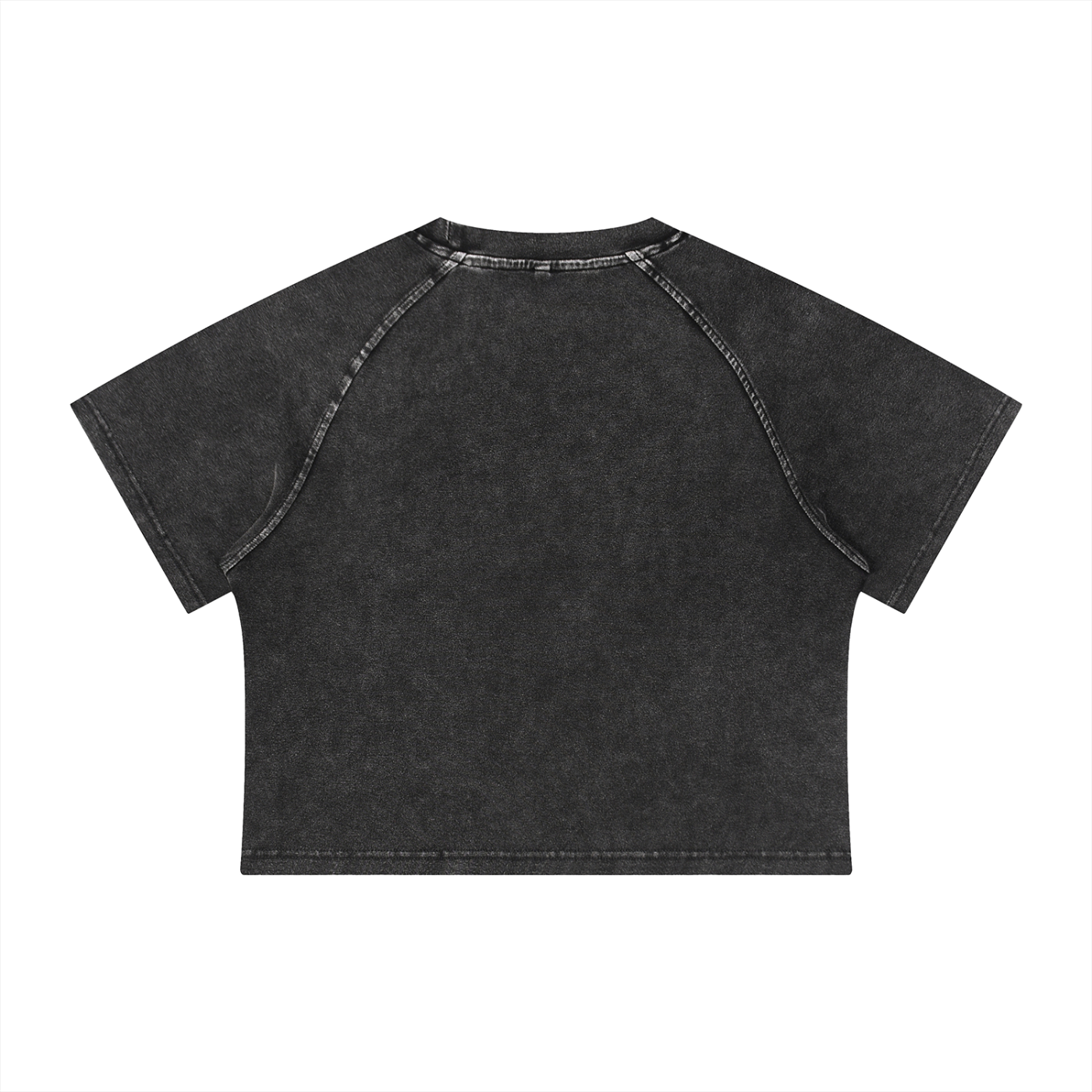Msfbrownie Women's Mineral Wash Raglan Crop T-Shirt