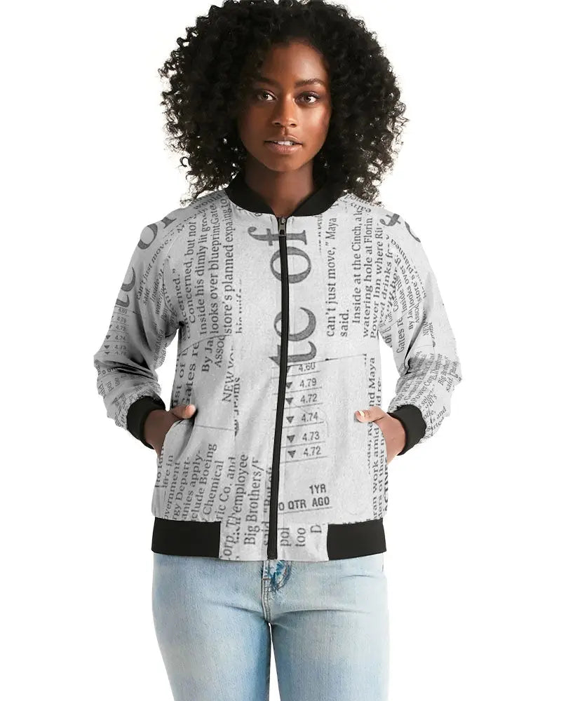 Vintage White Women's Bomber Jacket - IAKAM