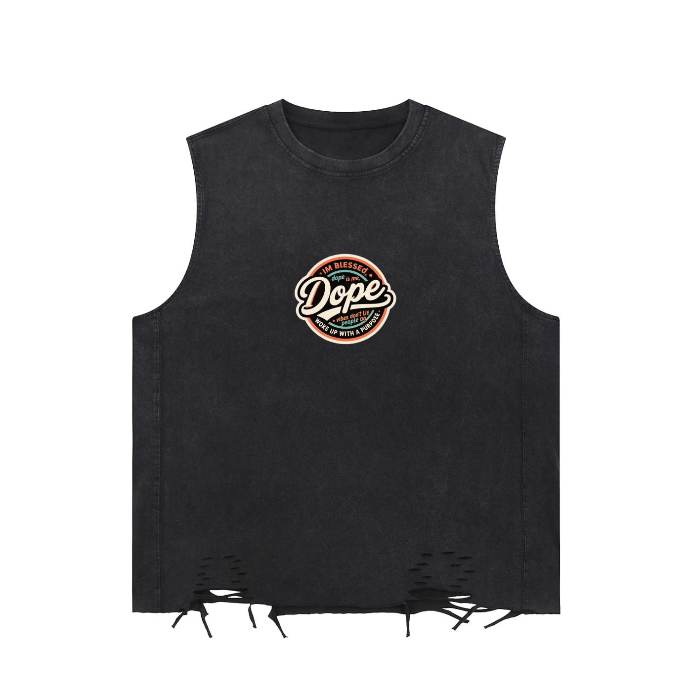Dope Snow Washed Raw-Hem Tank Top