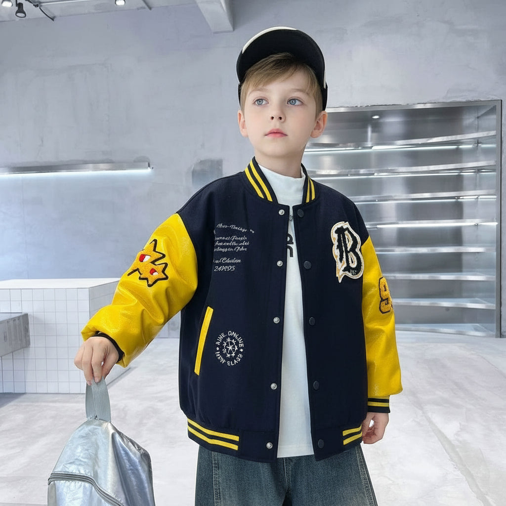 Fashionable Casual Cardigan For Kids Street-style Sports Top For Babies