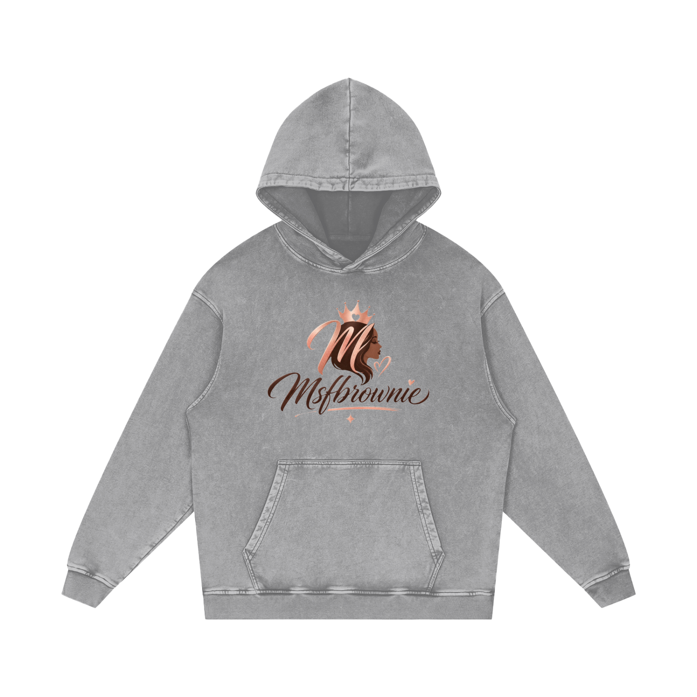 Msfbrownie Washed Loose Cotton Hoodie