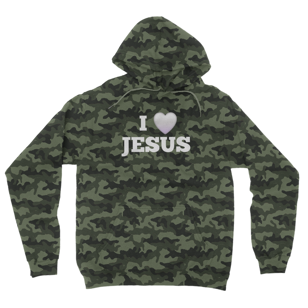 I love Jesus Camouflage Adult Hoodie