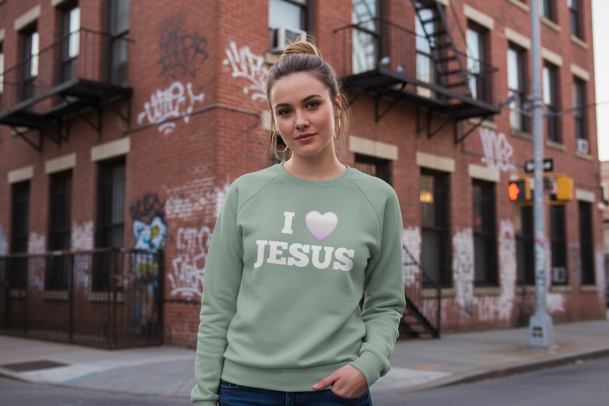 I love Jesus Sweatshirt - Classic Adult Apparel for Every Believer