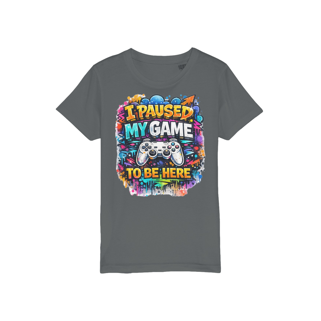 I Paused My Game Kids T-Shirt for Young Gamers - Organic Jersey
