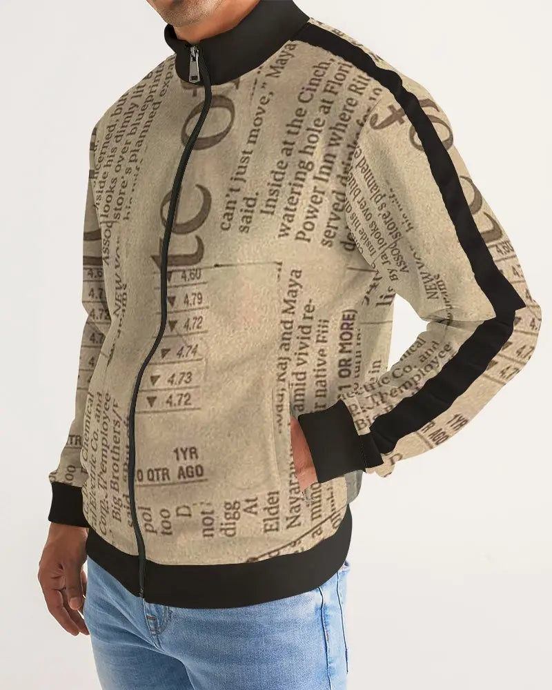 Vintage Style  Men's Stripe-Sleeve Track Jacket - IAKAM