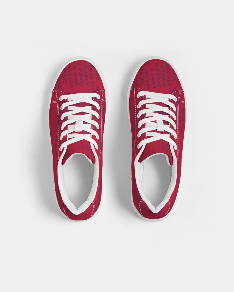 Vintage Red Women's Faux-Leather Sneaker - IAKAM
