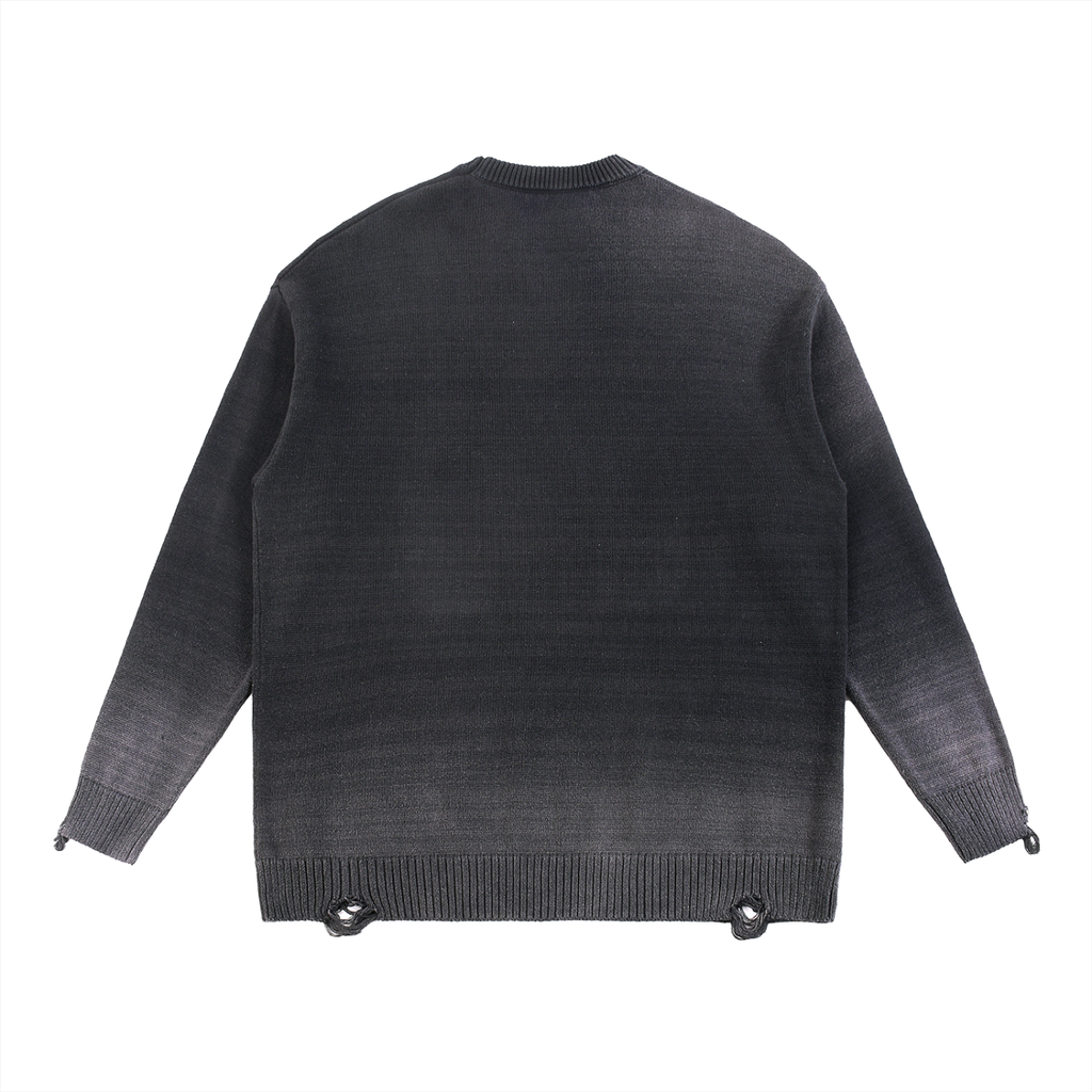 Trust God Sun Fade Distressed Ripped Crewneck sweater