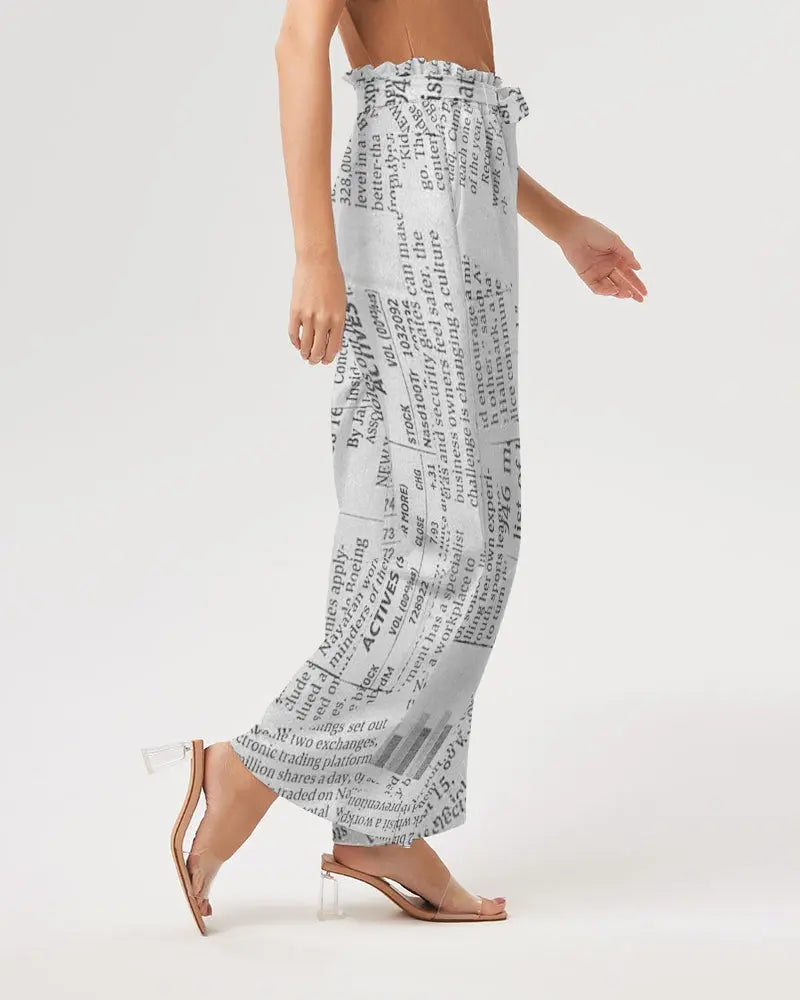 Vintage White Women's High-Rise Wide Leg Pants - IAKAM