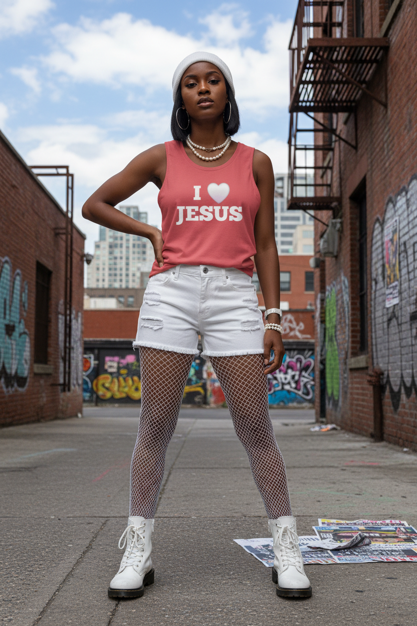 I love Jesus Muscle Top for Adults - Classic Style Muscle Tee