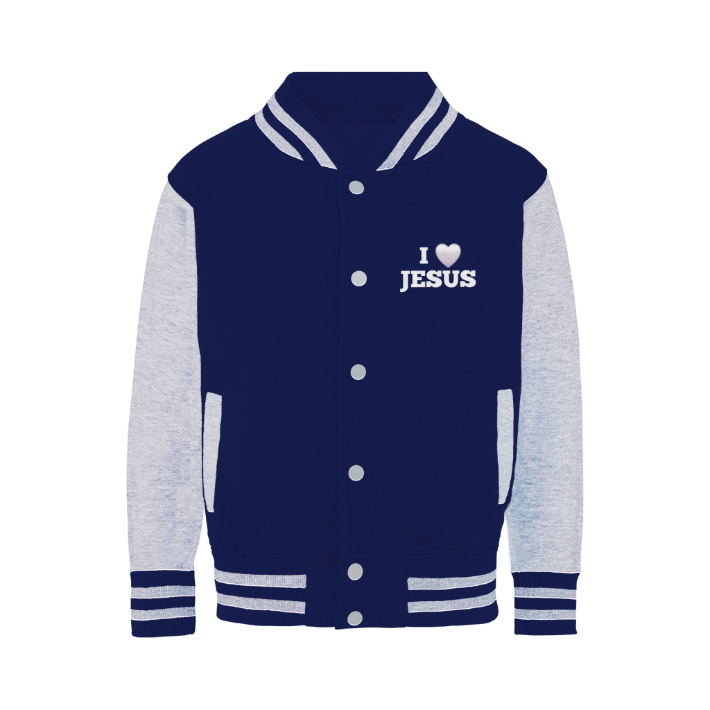 I love Jesus Jacket - Stylishly Express Your Faith with this Varsity Style