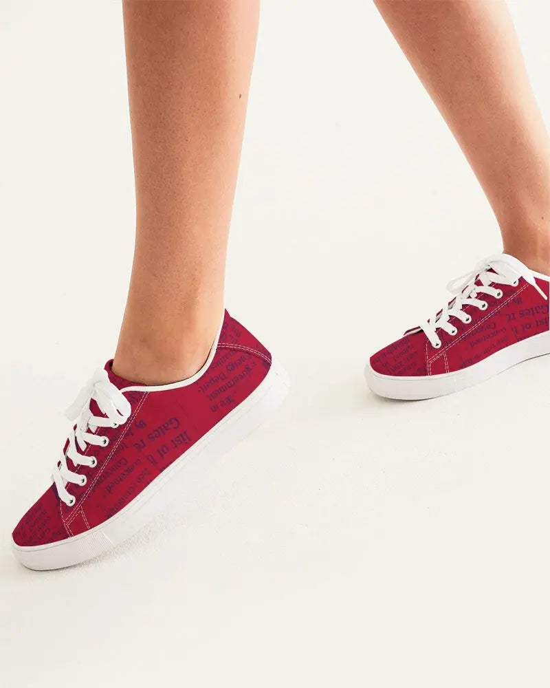 Vintage Red Women's Faux-Leather Sneaker - IAKAM