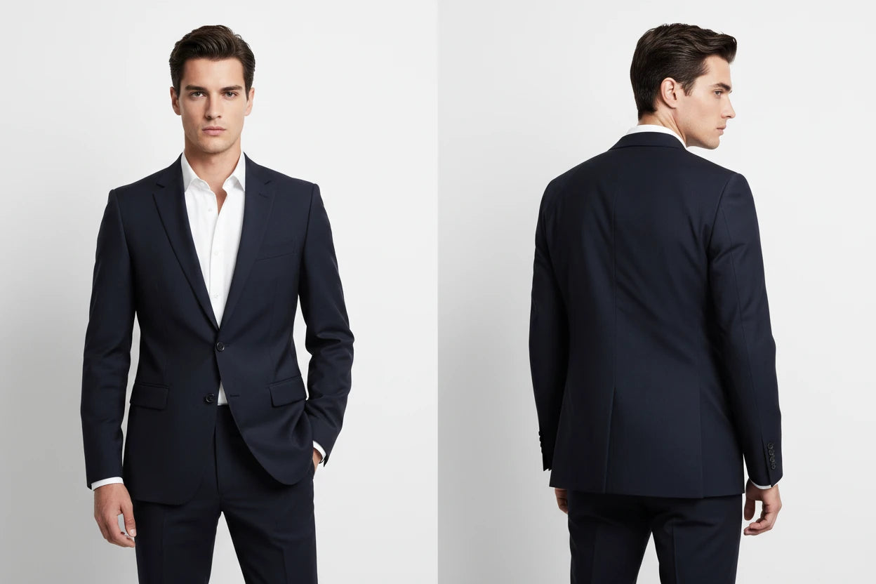 Men's Lapel Collar Long Sleeve Blazer and Pants Set