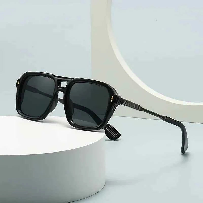 Luxury Men's Square UV400 Sunglasses | Metal Hybrid Frame