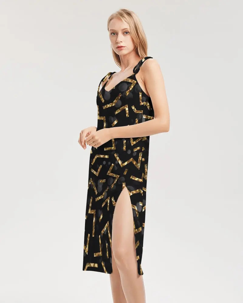 Pixie Night Women's Tie Strap Split Dress - IAKAM