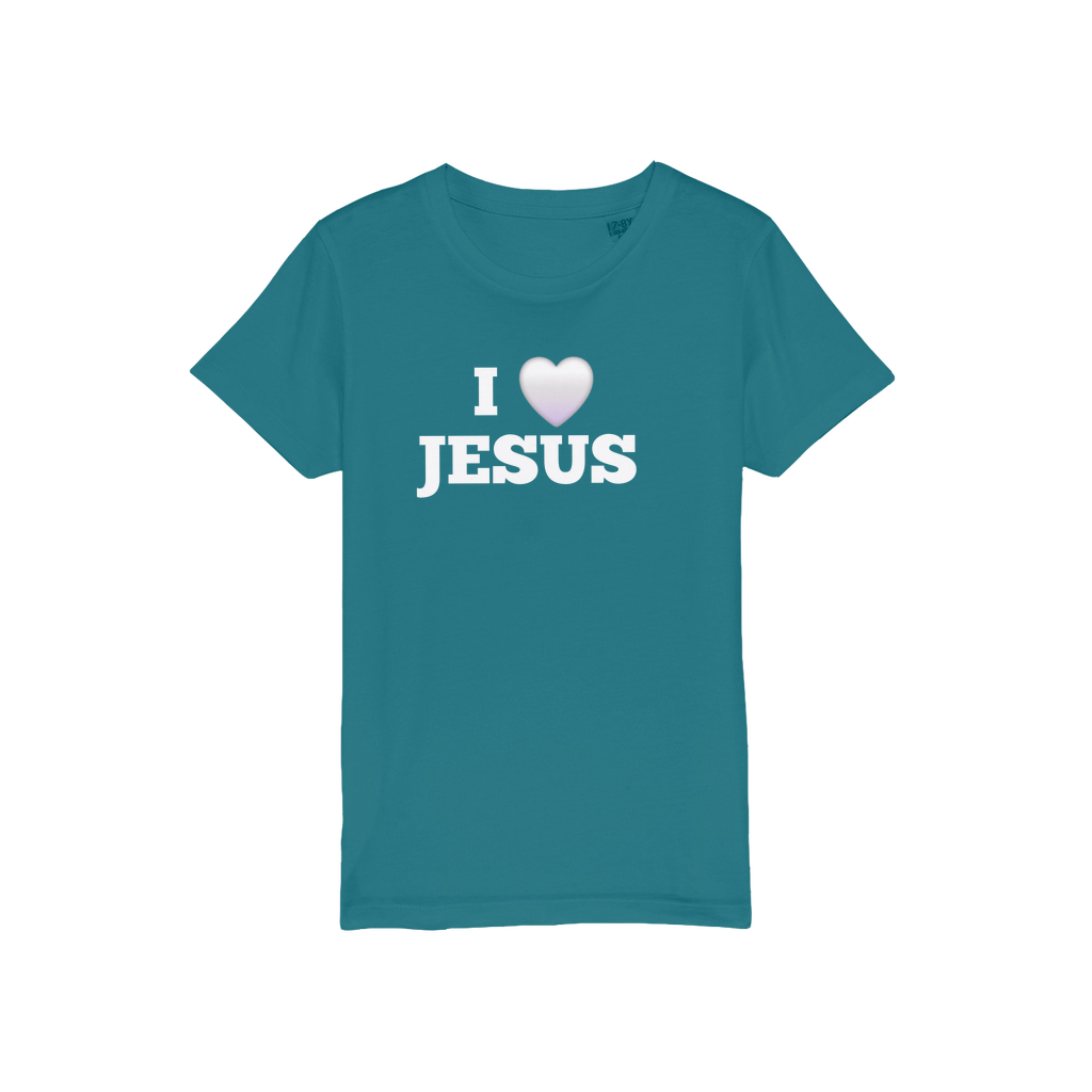 I love Jesus Organic Jersey Kids T-Shirt for Little Believers - Perfect I love Jesus Kids T-Shirt