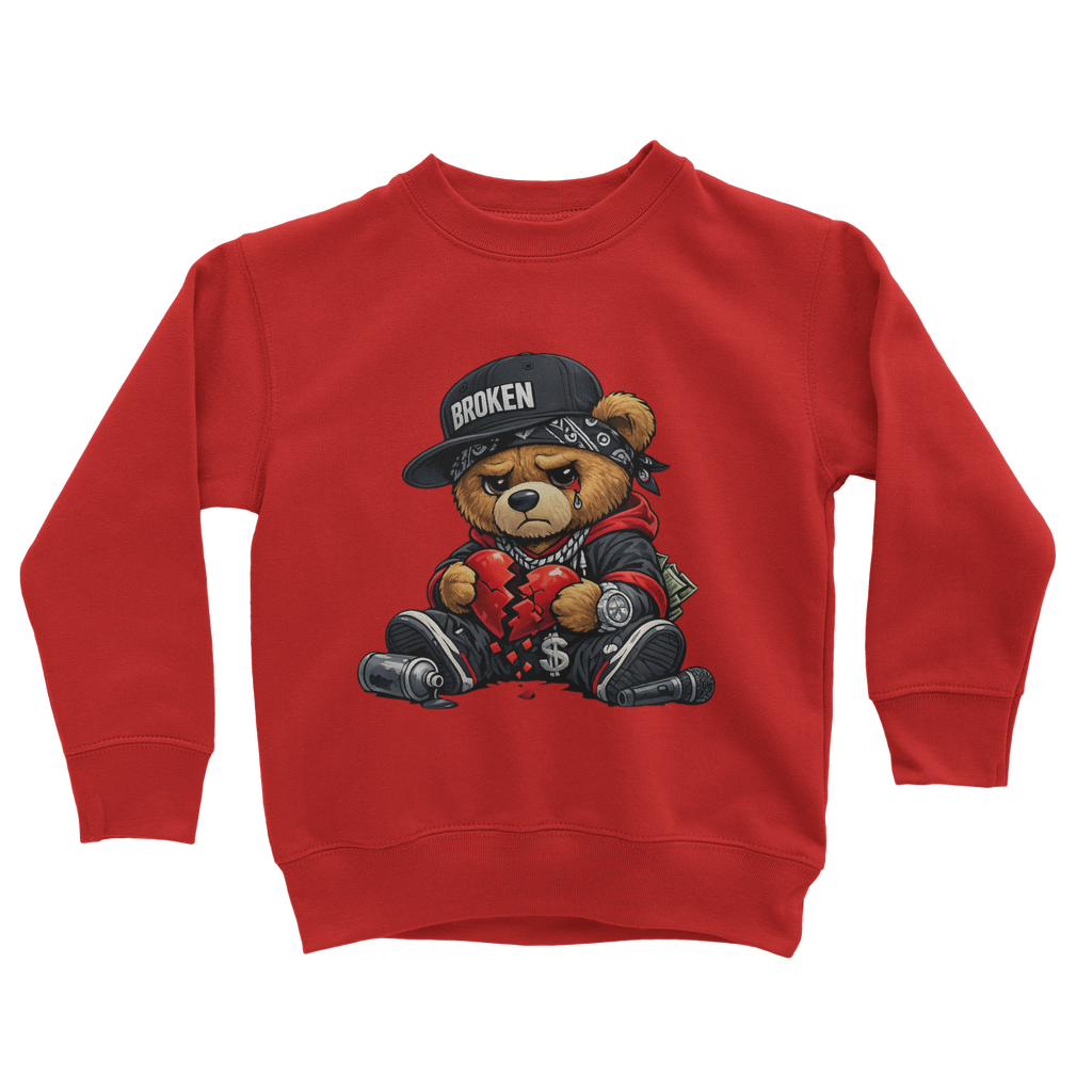 Broken Hearted Bear Classic Kids Sweatshirt