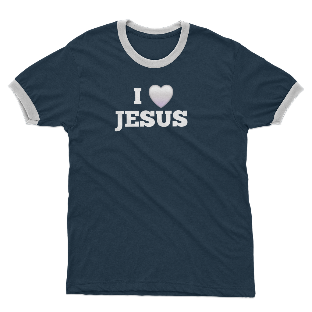 I love Jesus Adult Ringer T-Shirt