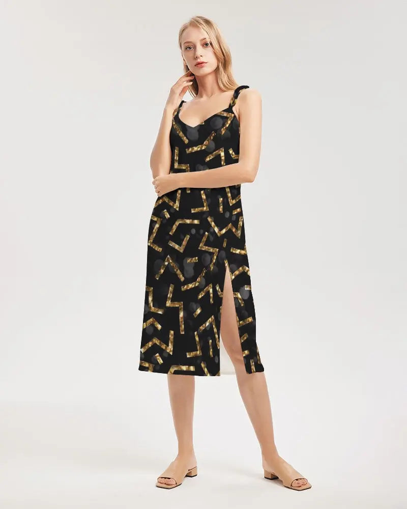 Pixie Night Women's Tie Strap Split Dress - IAKAM