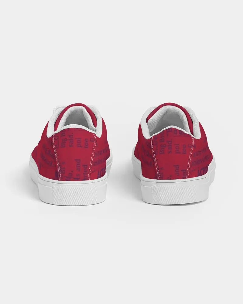Vintage Red Women's Faux-Leather Sneaker - IAKAM