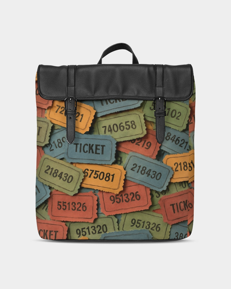 Raffle ticket Casual Flap Backpack - IAKAM