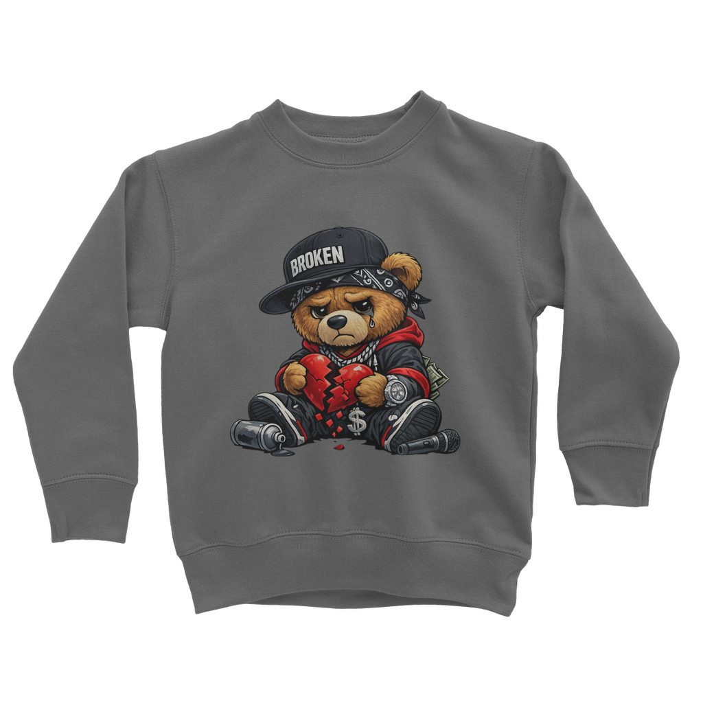 Broken Hearted Bear Classic Kids Sweatshirt