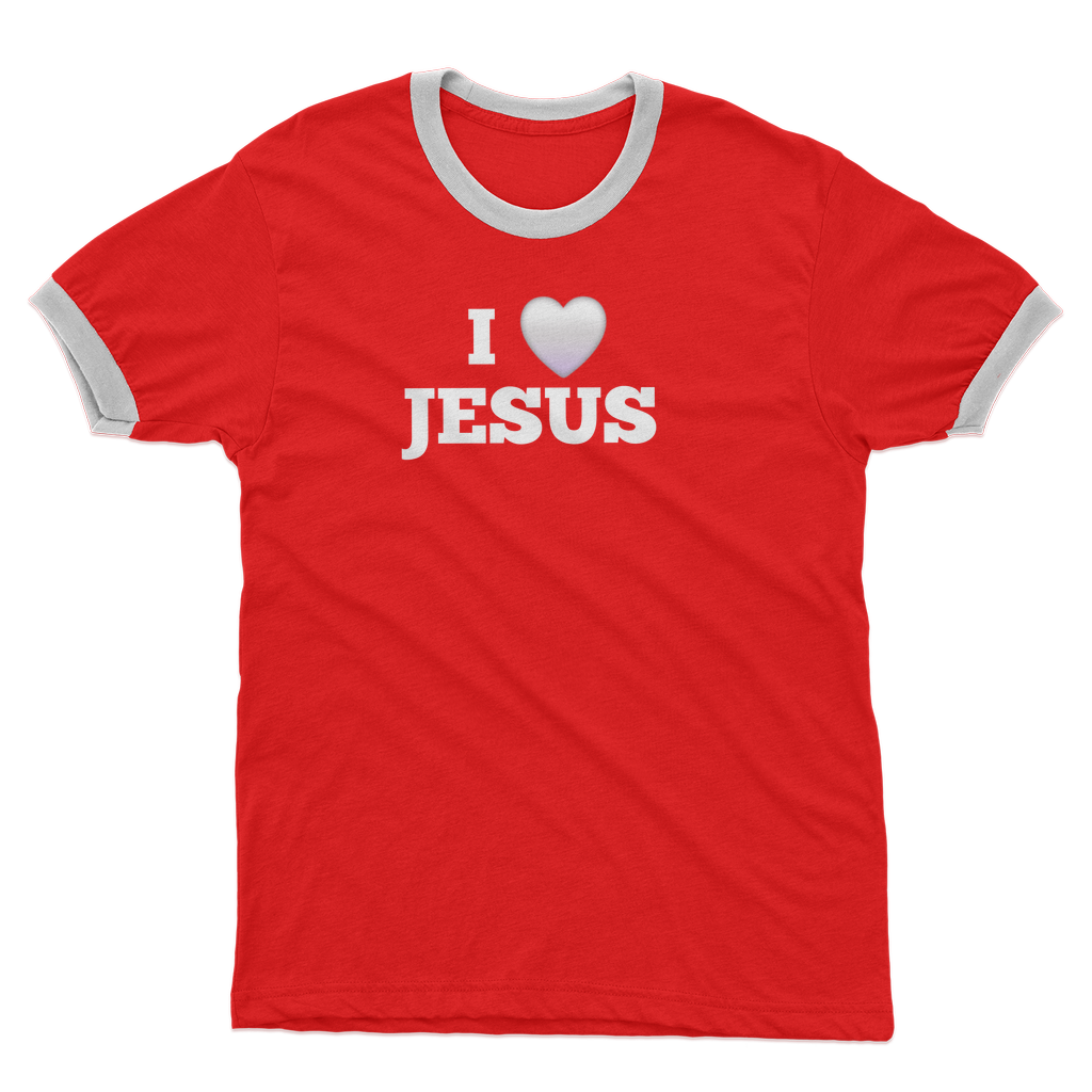 I love Jesus Adult Ringer T-Shirt