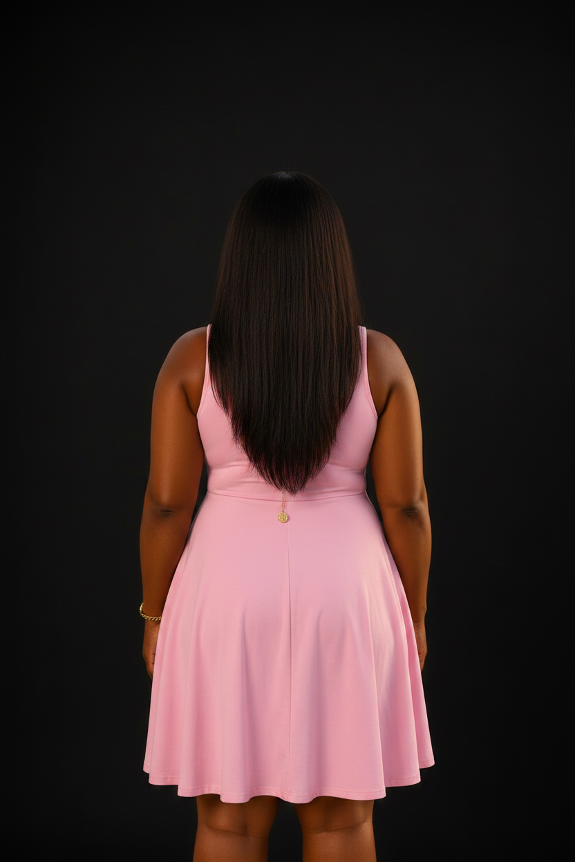 Pink Ombre Skater Dress – Women's Casual Summer A-Line