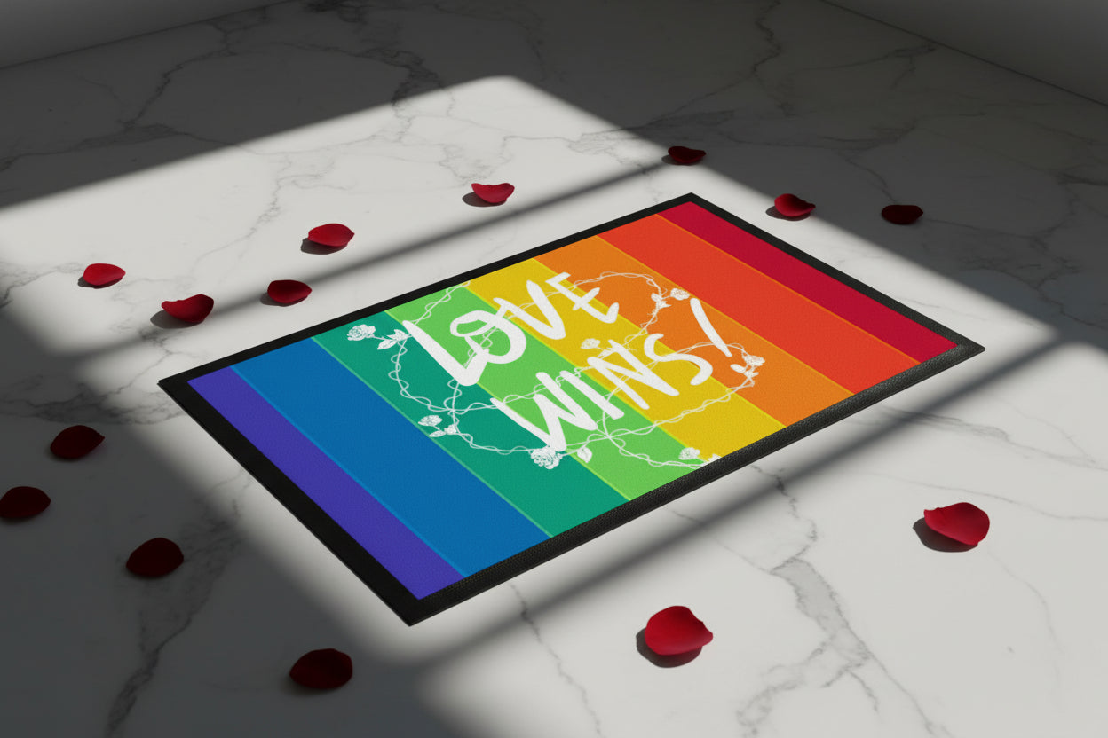 Love Wins Doormat - Welcome Guests with Joy and Acceptance