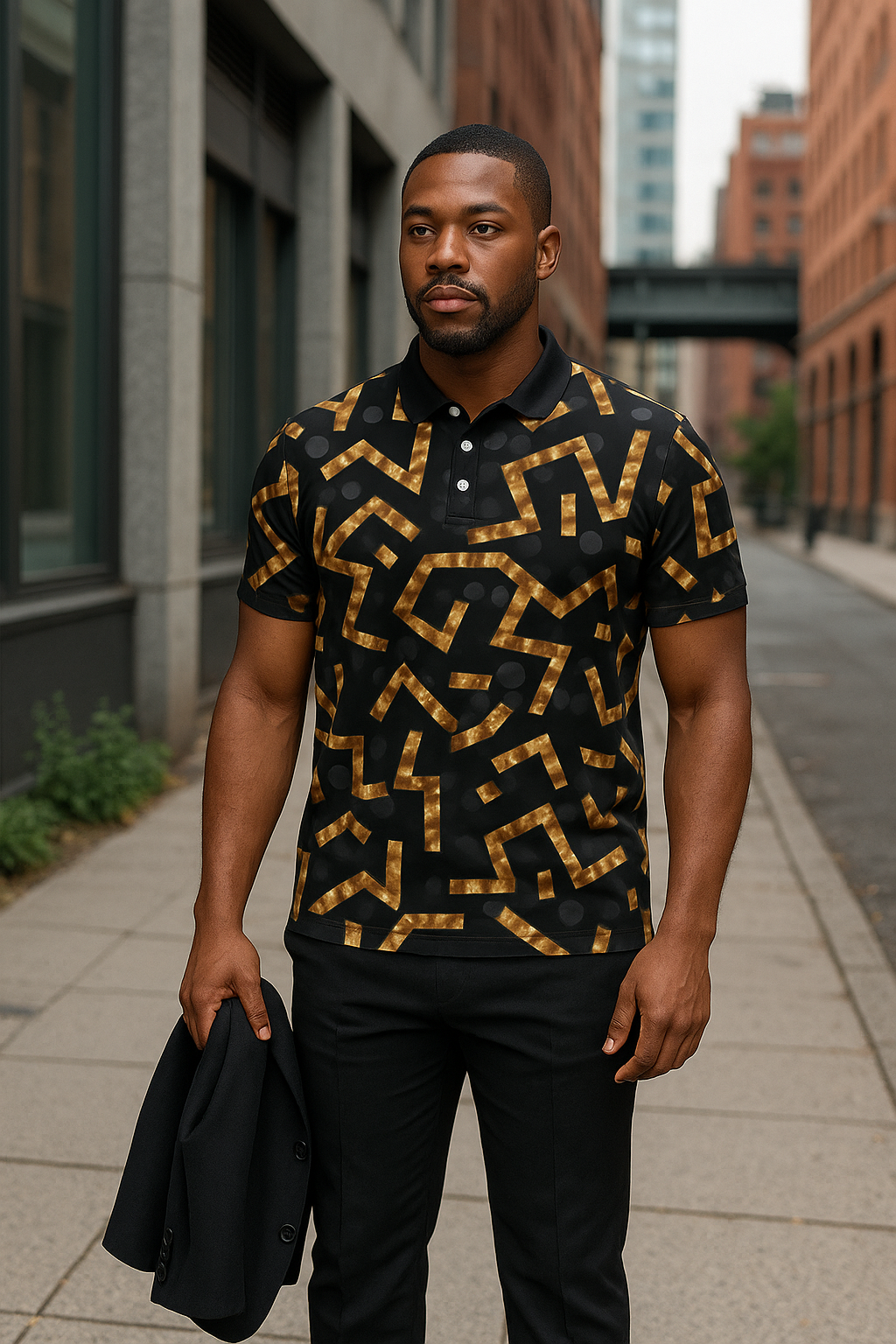 Pixie Night Men's Slim Fit Short Sleeve Polo