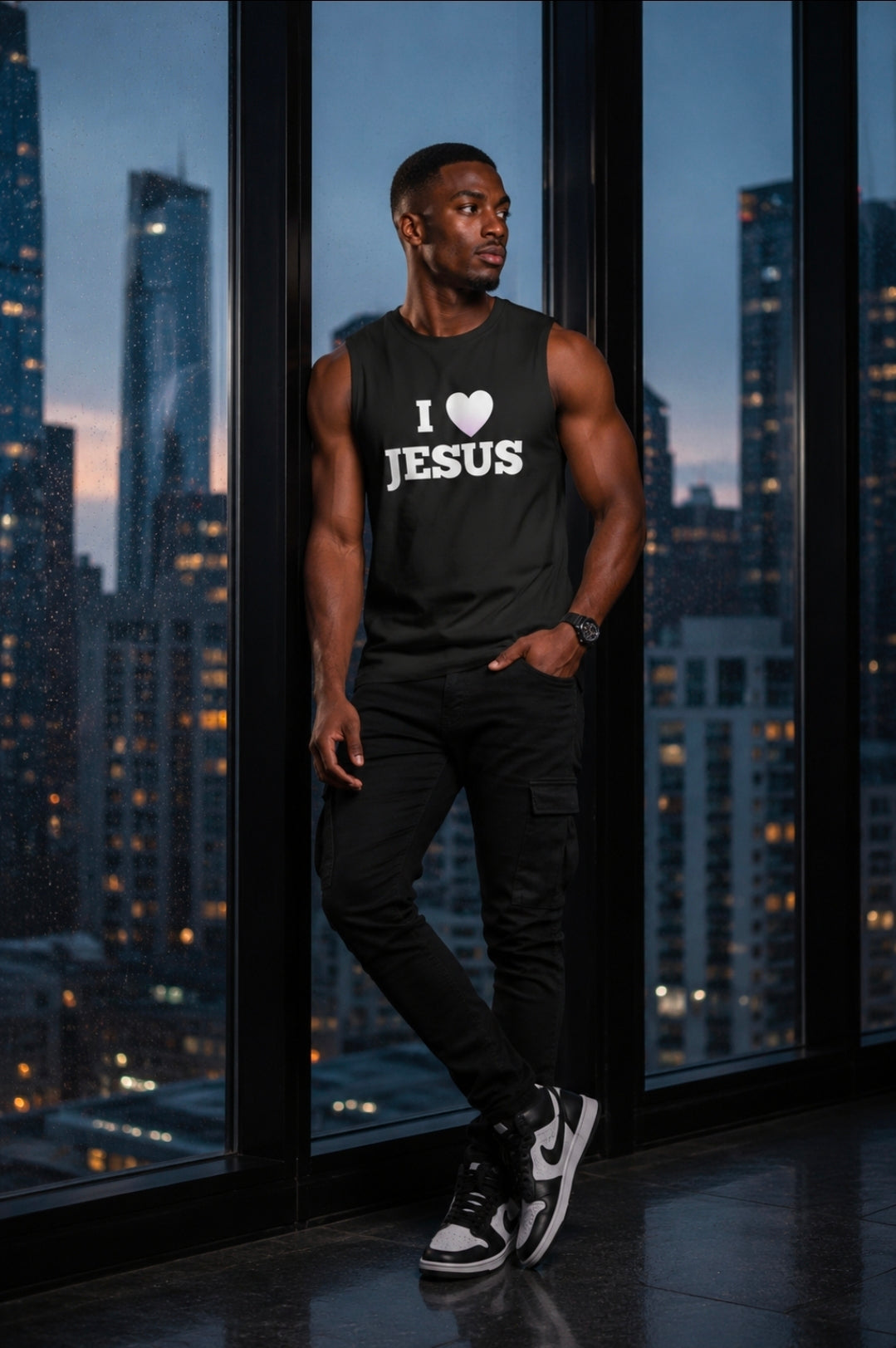 I love Jesus Muscle Top for Adults - Classic Style Muscle Tee
