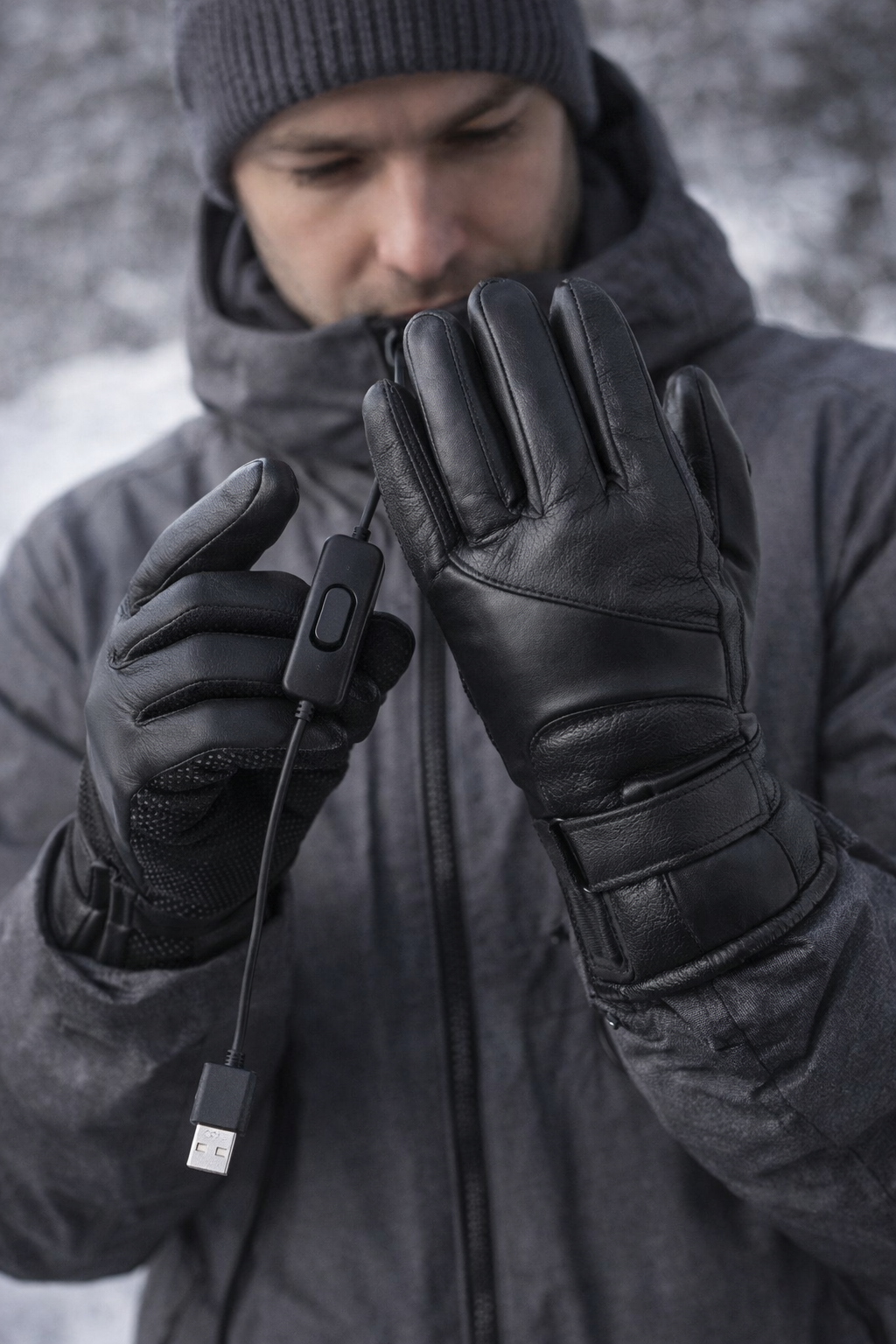 Power Bank Gloves With USB Heating Windproof And Cold-resistant