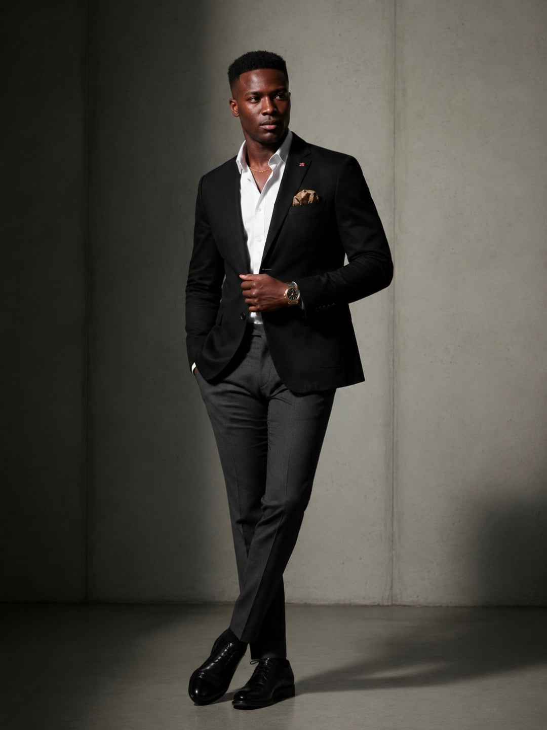 Men's Plus Size Button Up Long Sleeve Blazer