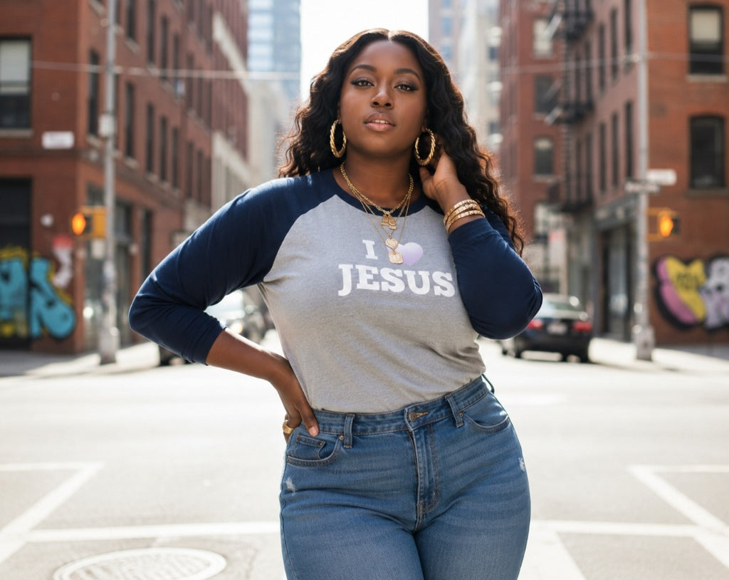 I love Jesus Raglan Shirt - Premium Long Sleeve Tee for Faithful Wear