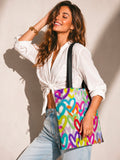 Heartful Canvas Zip Tote