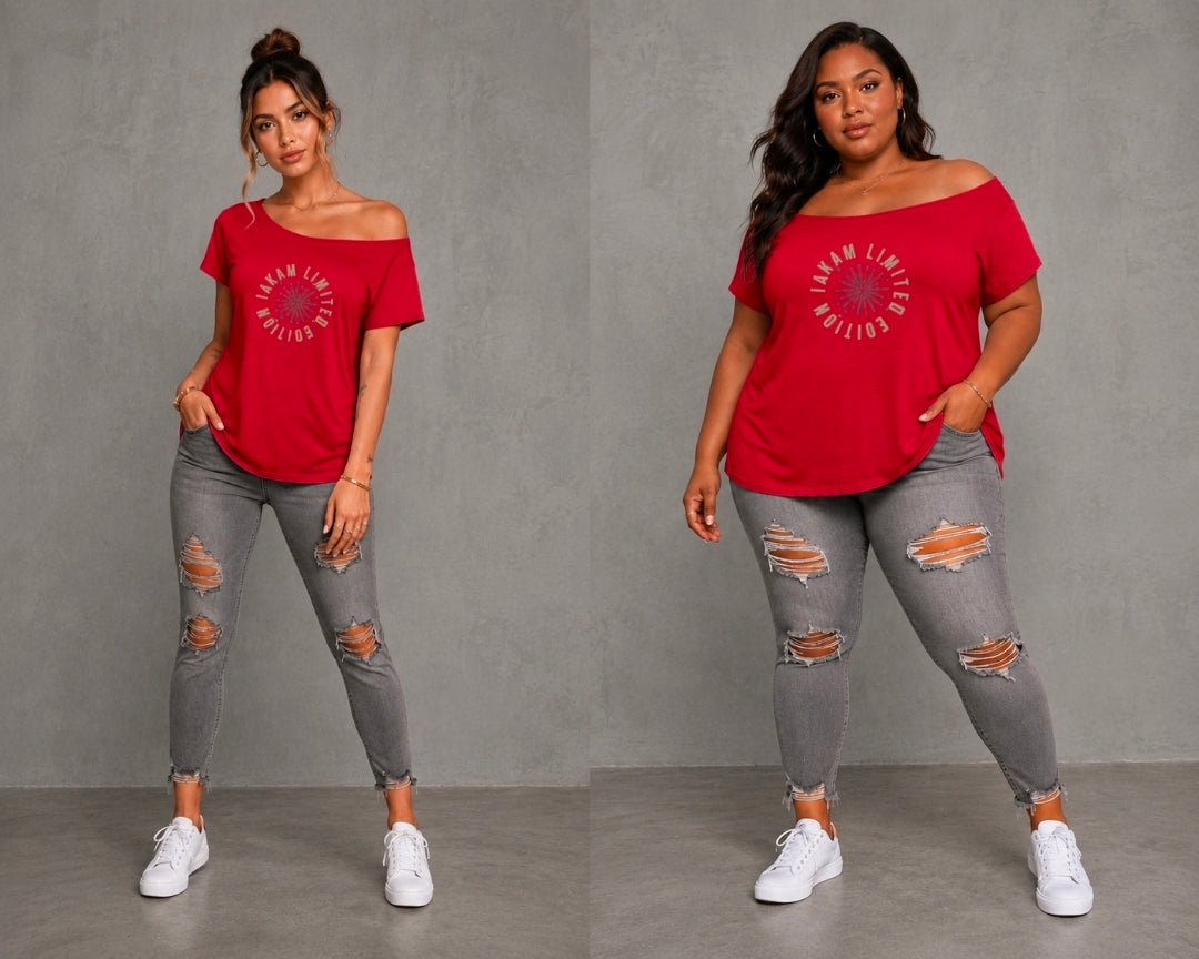 IAKAM Limited Edition Women's Wide Neck T-Shirt XS-5XL - Stylish Comfort for Every Body
