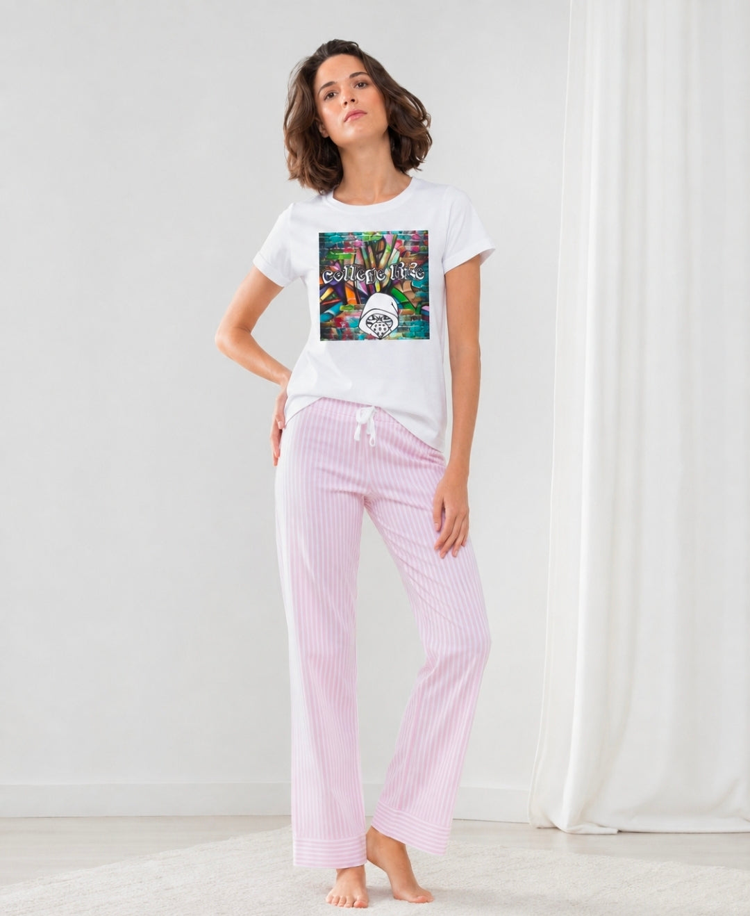College Women's Long Pant Pajama Set product image