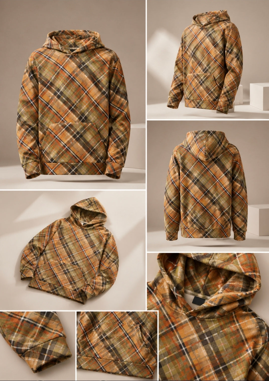 Plaid Kids Hoodie - All-Over Print for Stylish Comfort