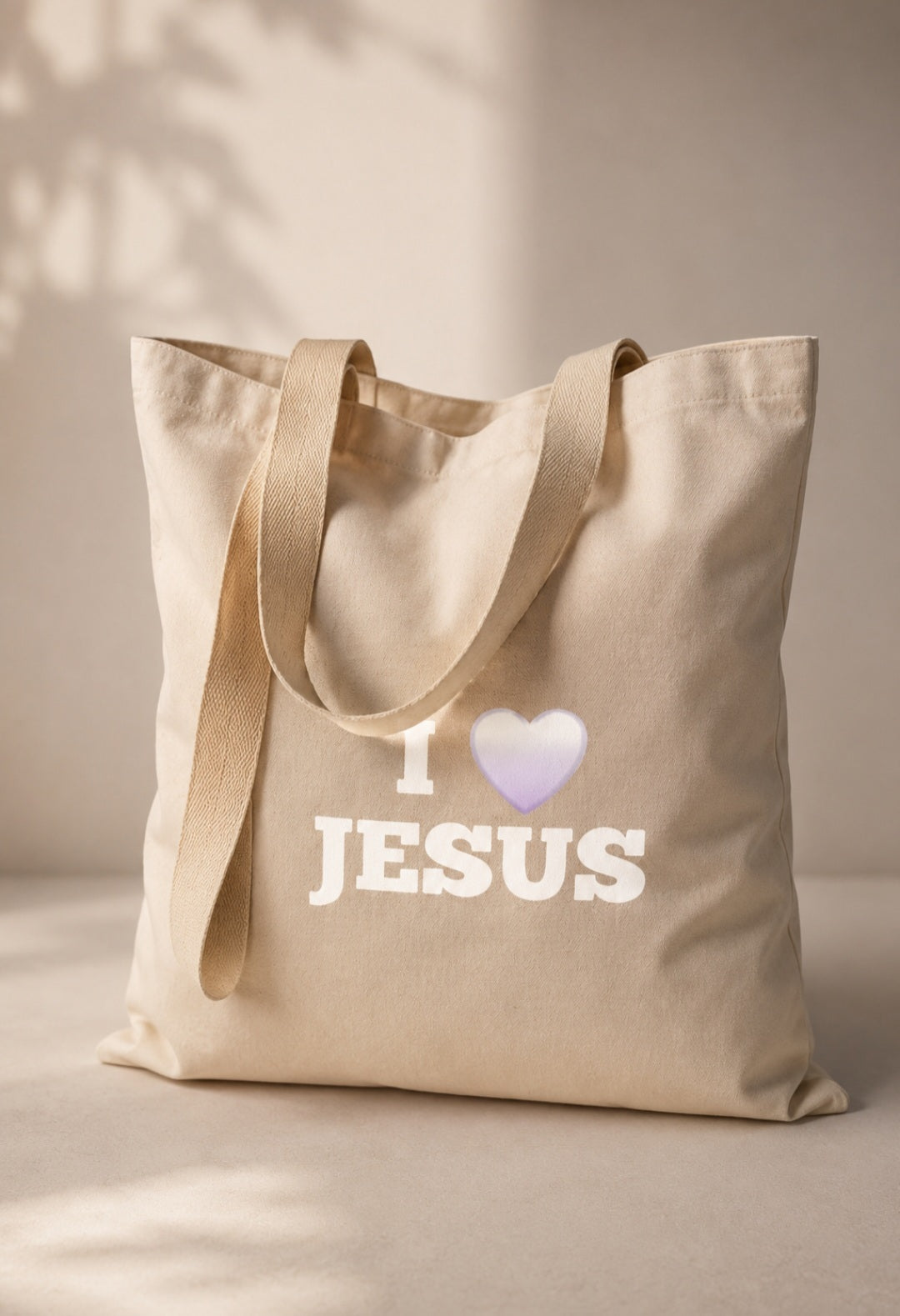 I love Jesus Tote Bag - Large Organic Eco-Friendly Stylish Faith Accessory