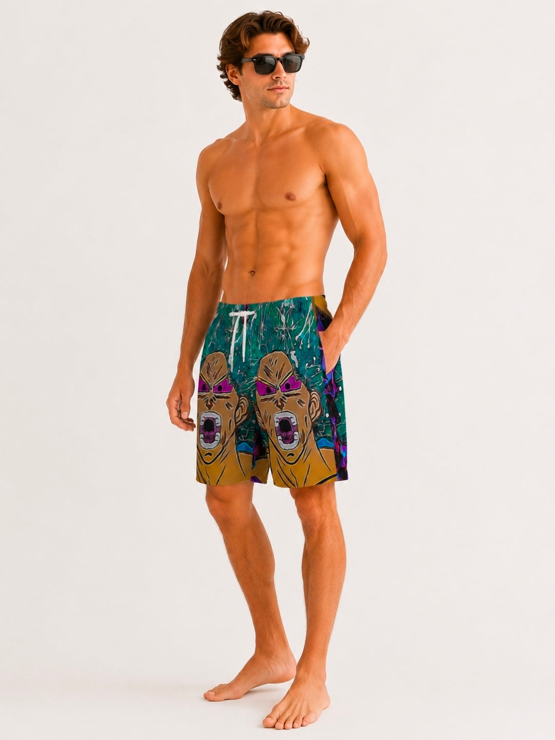 Green Saiyan Swim Trunks for Stylish Summer Adventures