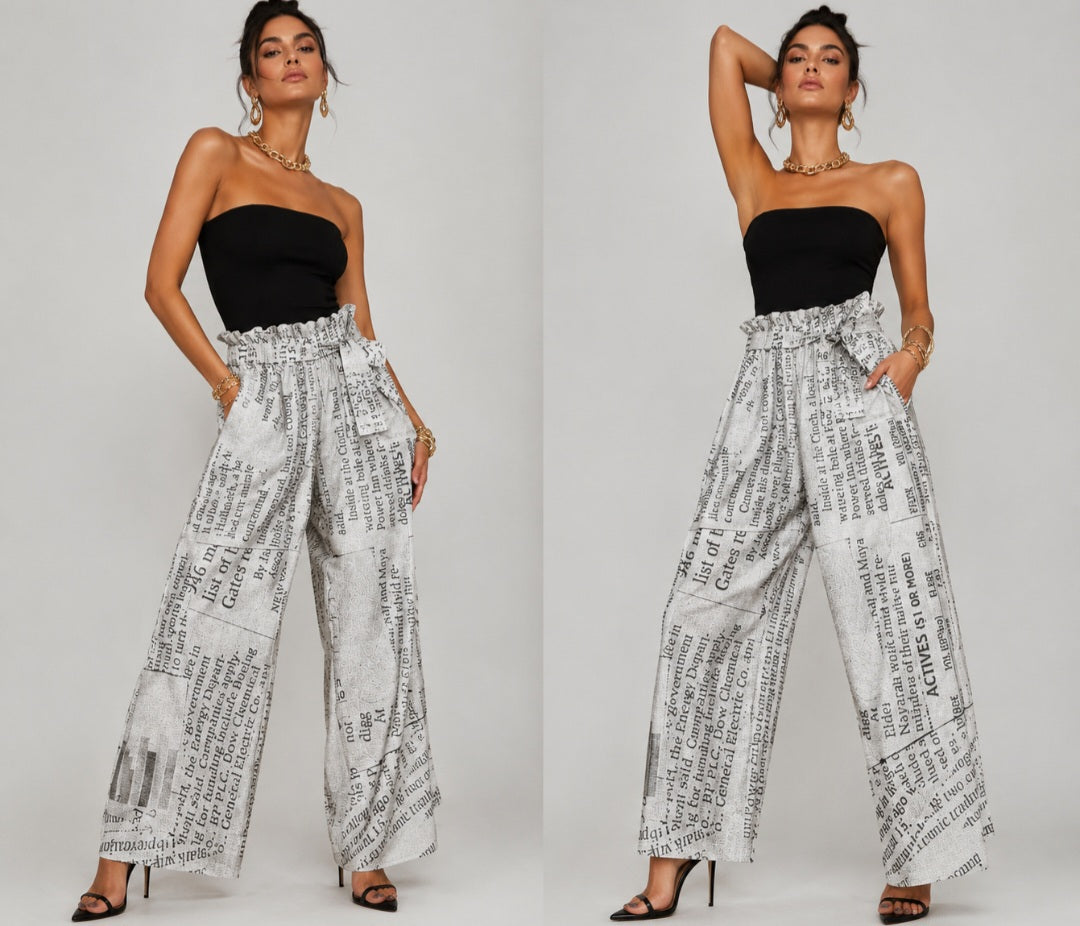 Vintage Women High-Rise Wide Leg Pants