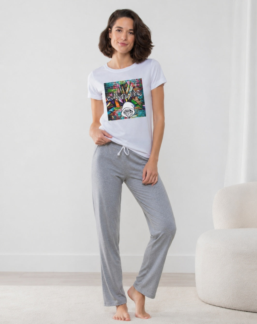 College Women's Long Pant Pajama Set product image