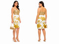 Golden Rose Pencil Skirt in Elegant White and Gold