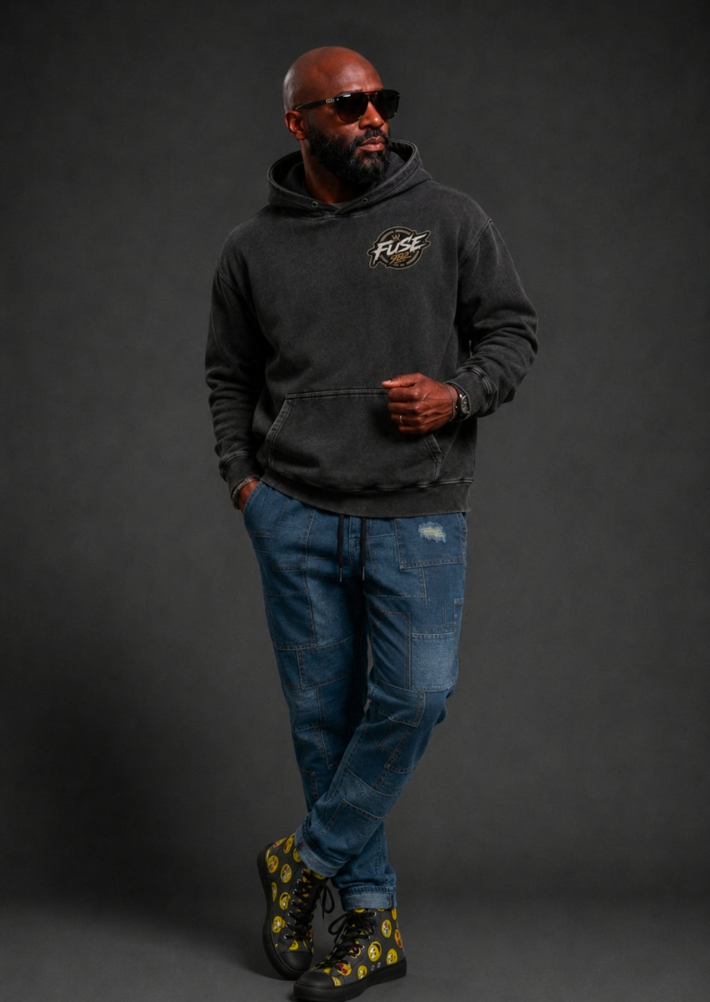 FUSE982 Snow-Washed Loose Cotton Hoodie