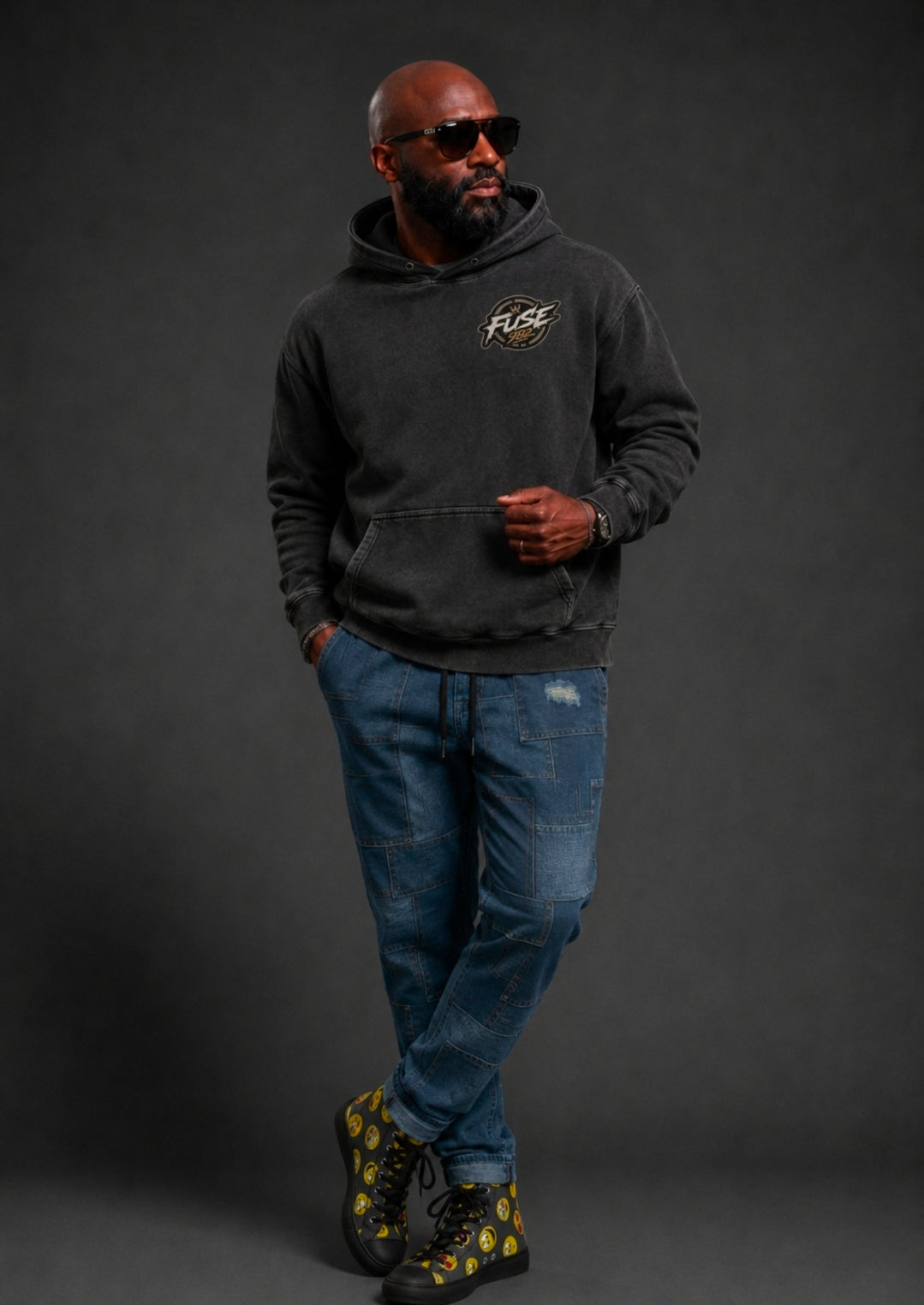 Fuse982 Snow Washed Loose Cotton Hoodie