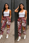 Crazy Skull 1 Women's Belted Tapered Pants