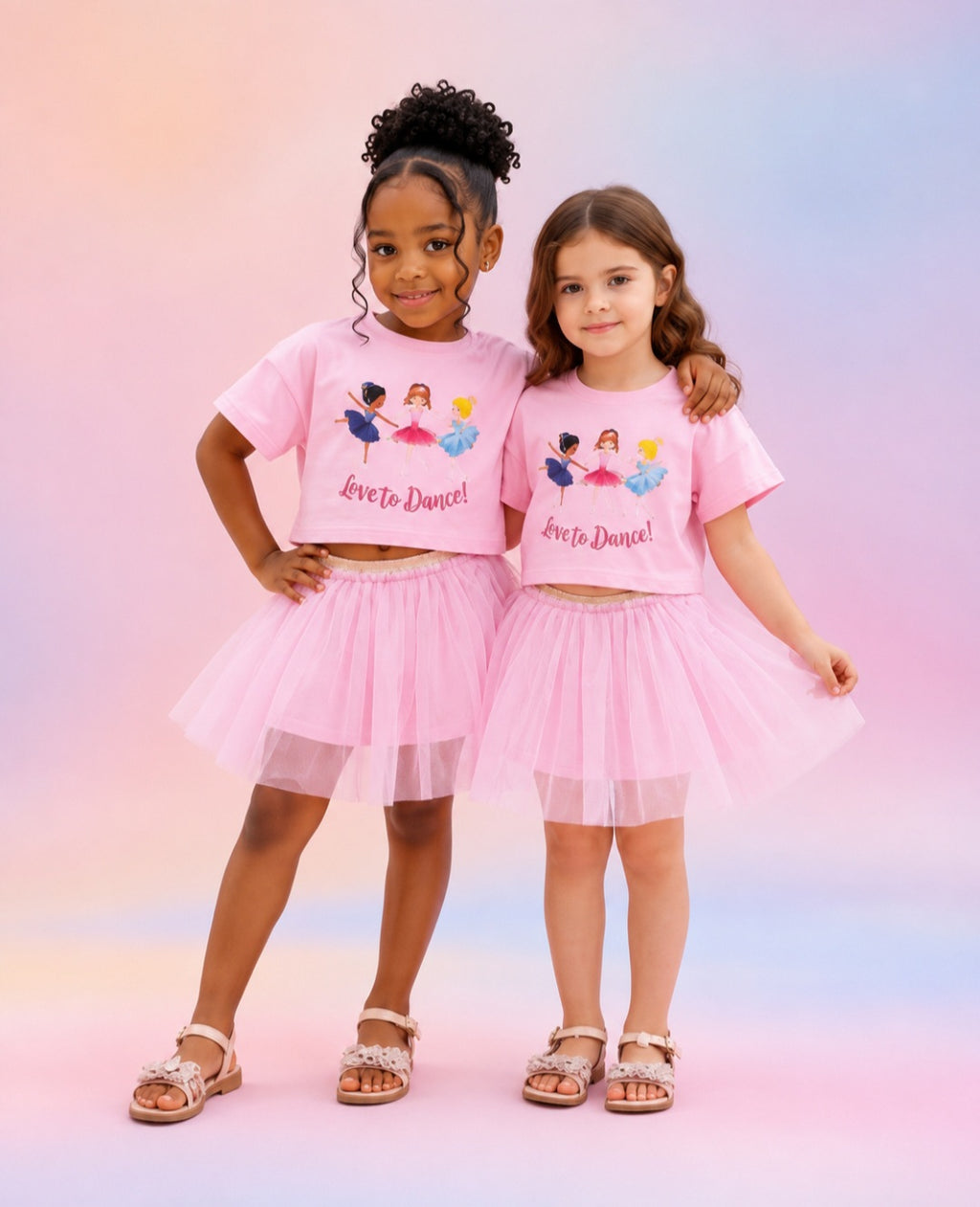 Children's Graphic T-Shirt and Skirt Set