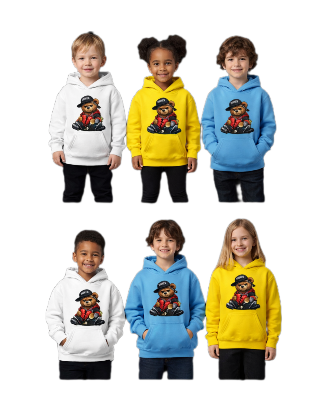 Broken Hearted Bear Classic Kids Hoodie